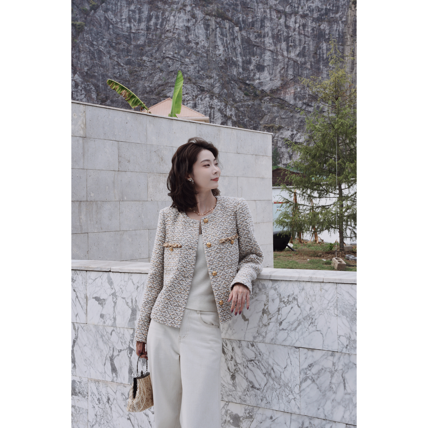 CHENSMCHEN 经典小香外套女秋季气质复古高级粗花呢上衣CSW9610YW