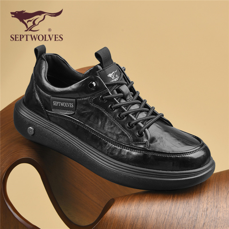 七匹狼新款中跟秋季时尚百搭男士低帮鞋休闲商务工作防滑板鞋9785