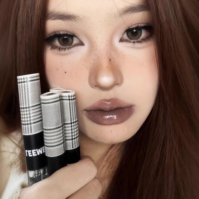 升级回归 高级厌世感口棕！荔萌朦胧主义双头唇釉唇泥口红雨衣女