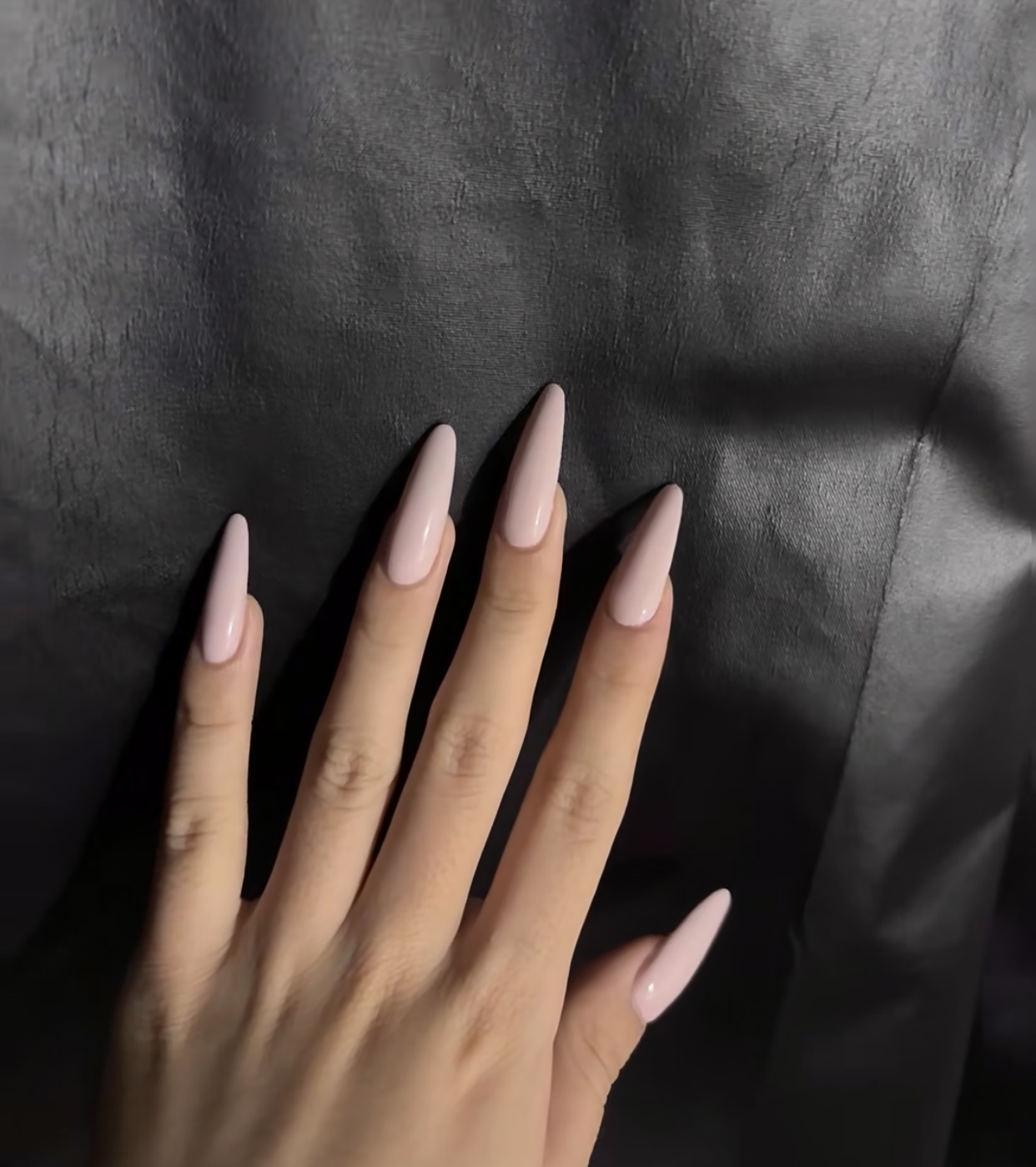 纯色浅粉色美甲假指甲手工穿戴甲成品纯色显白裸色美甲贴片可定制