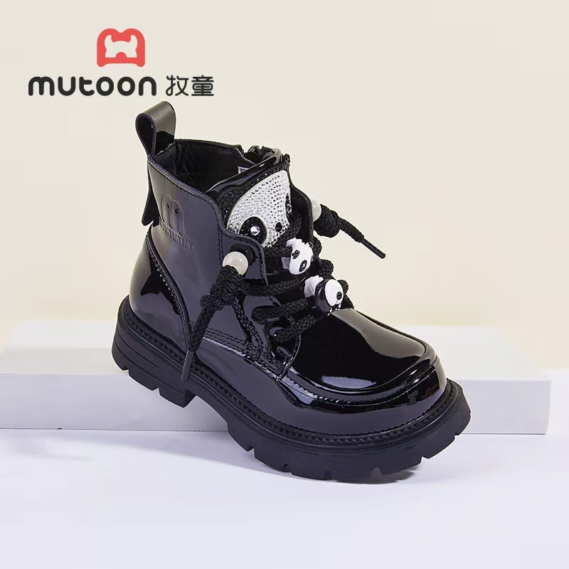 公主风天鹅绒靴子女童皮靴侧拉链26-30码