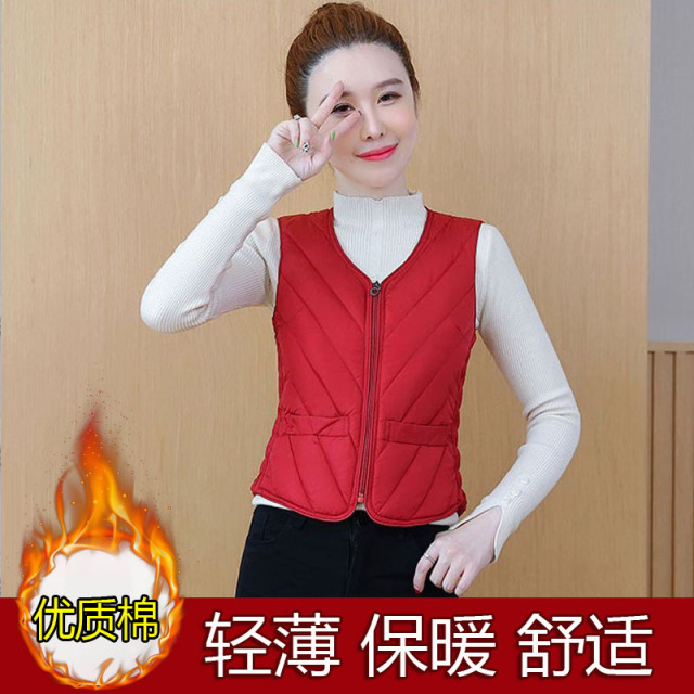 秋冬棉马甲女2025新款内穿保暖背心中年贴身洋派马夹防寒内搭坎肩