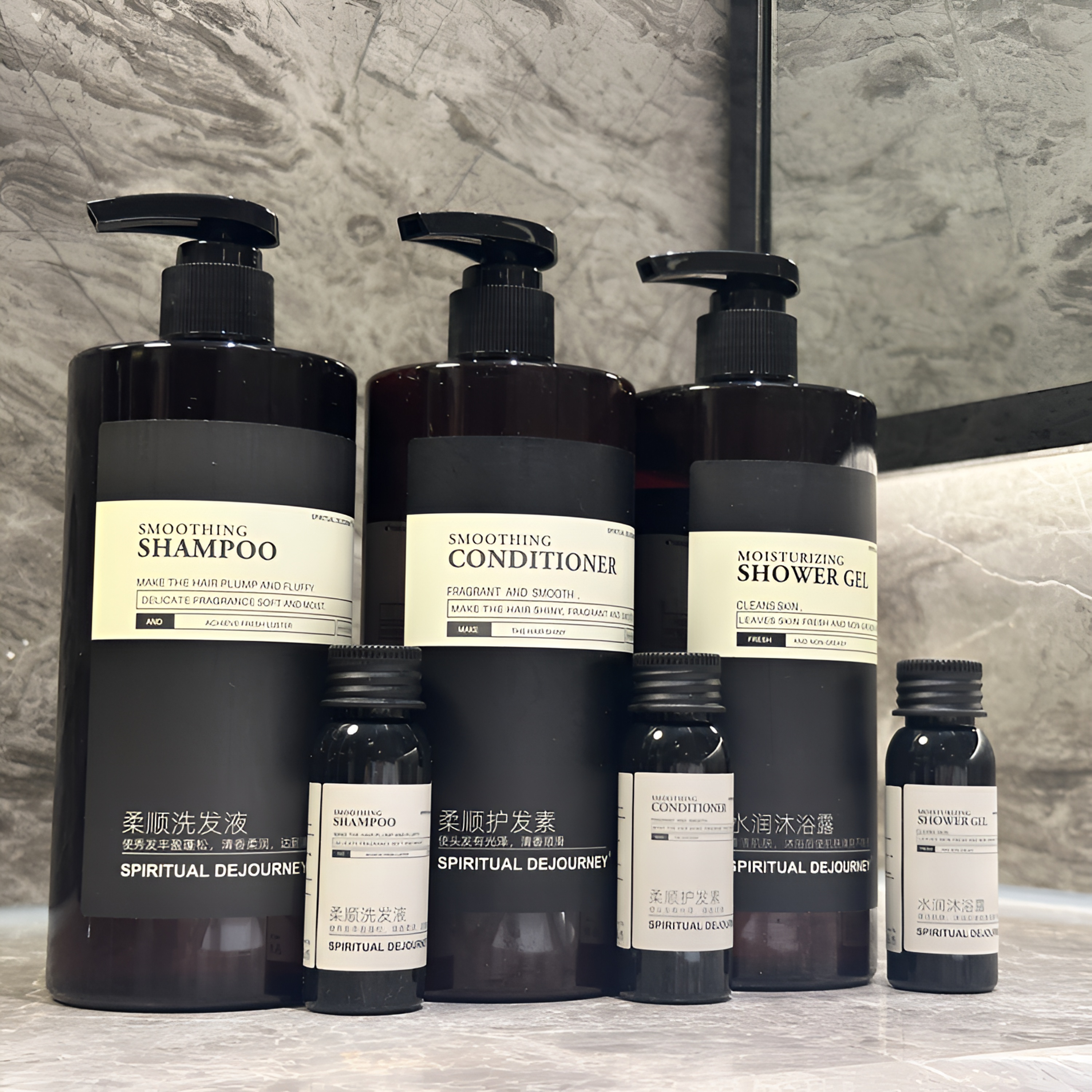 木质香调健身房美容院SPA大瓶洗发水沐浴露护发素清爽不刺激留香