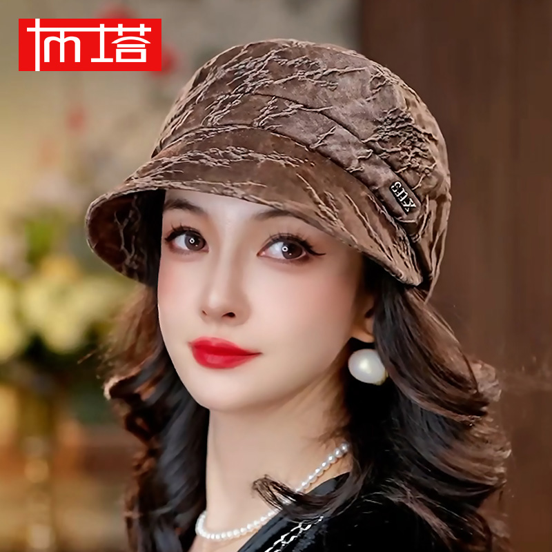 【鸭舌帽】布塔重磅桑蚕丝油丝香云纱遮白发鸭舌帽修脸型头型帽子