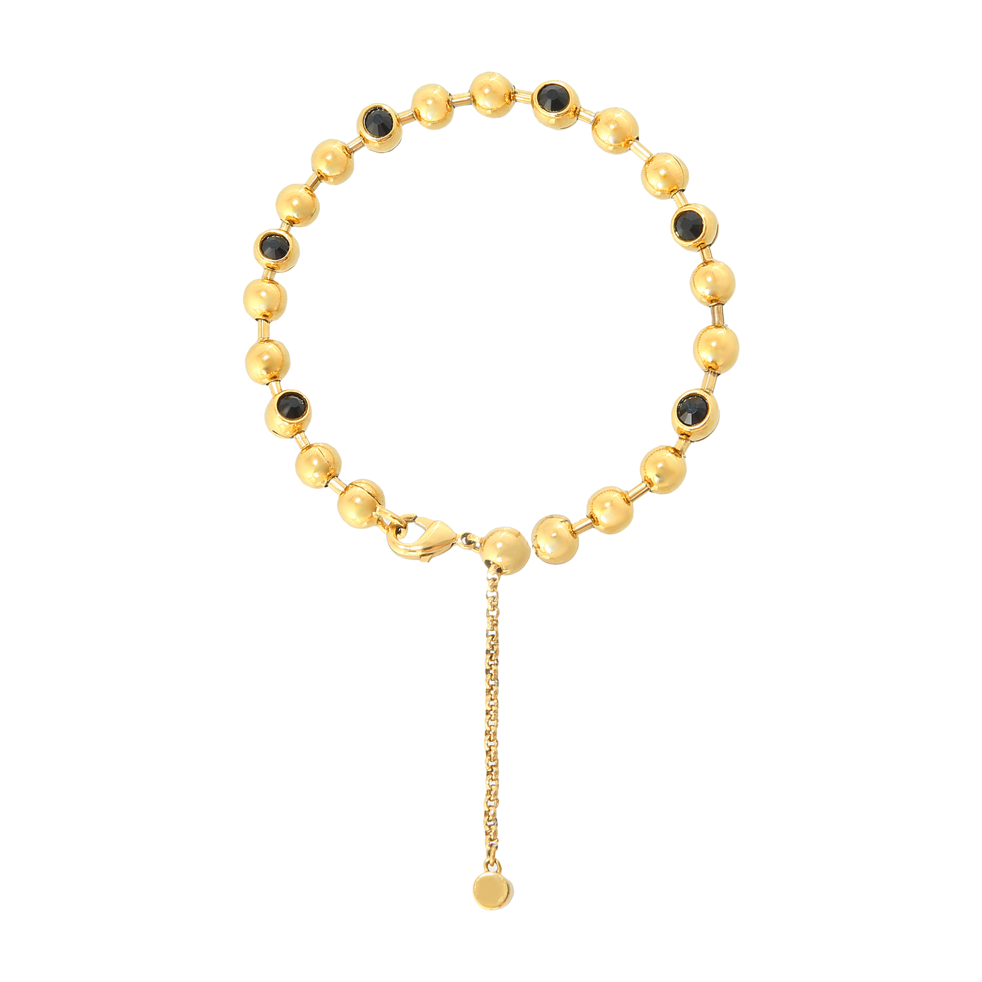 铜合金玻璃手链 她绽放复古风情侣款小众简约高级感手链轻奢手串