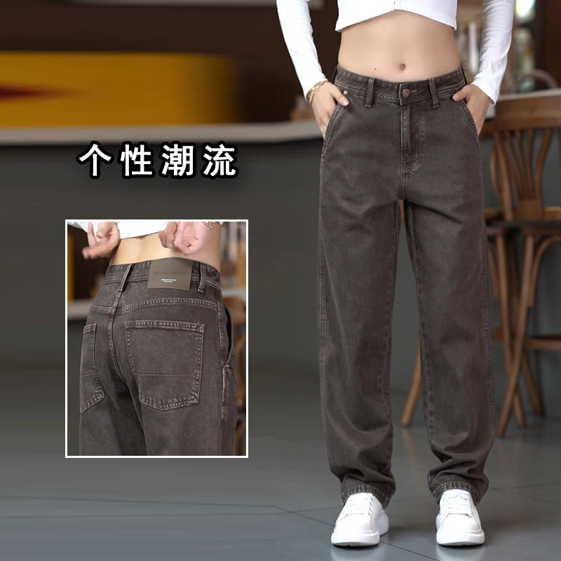 美式高街牛仔裤男款时尚潮流宽松休闲男裤子秋冬季新款百搭直筒裤