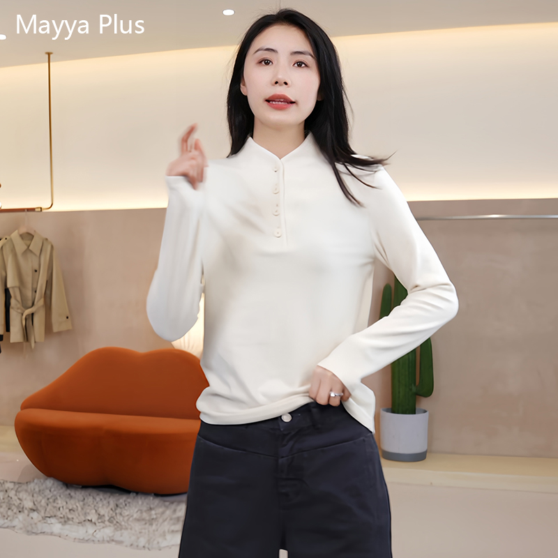 【暖肤T】Mayya Plus麦芽定制流光风百搭休闲打底衫上衣女32546115