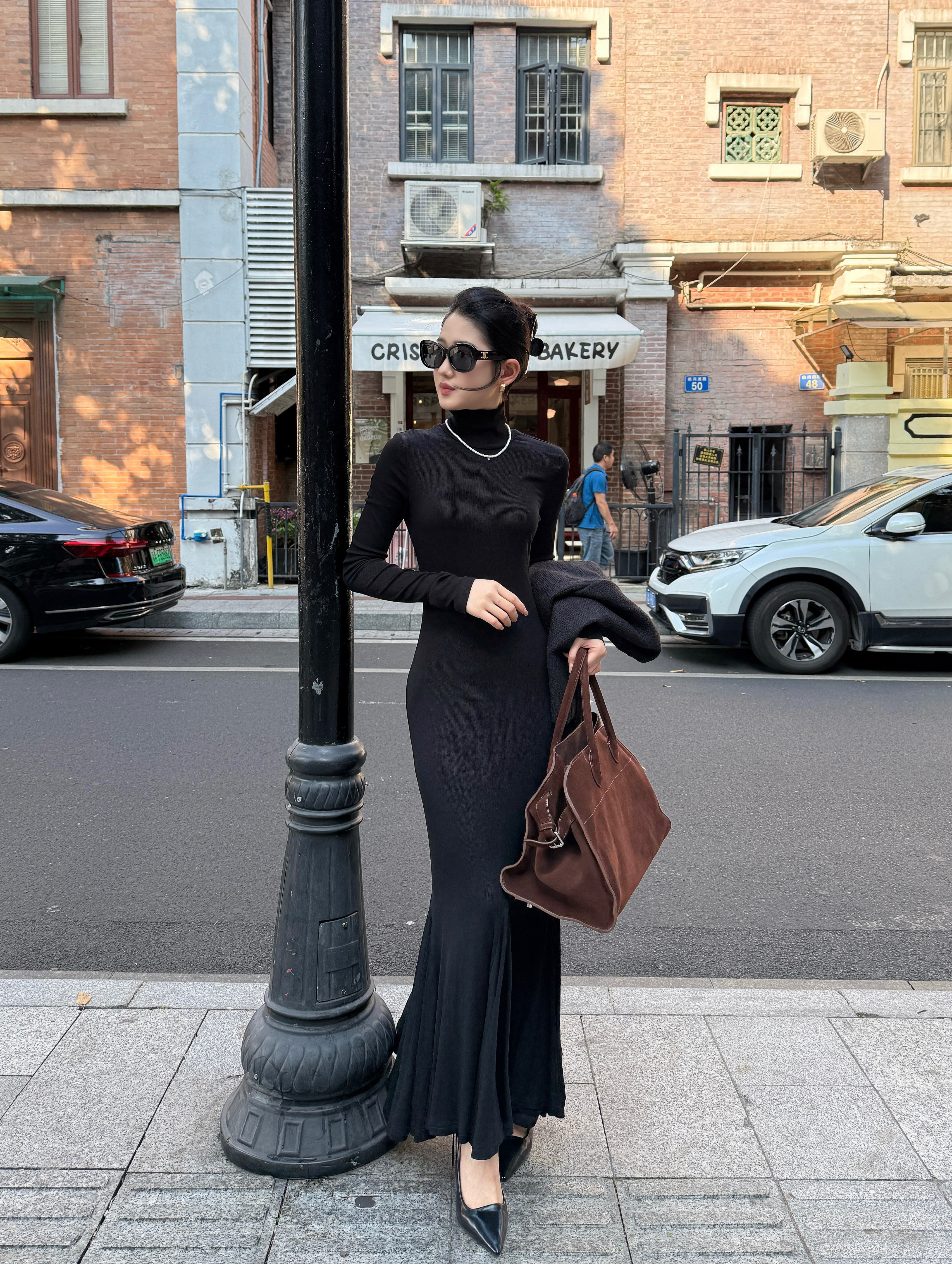 步步生莲气质场合时尚裙子针织鱼尾连衣裙女秋内搭修身高腰长裙子