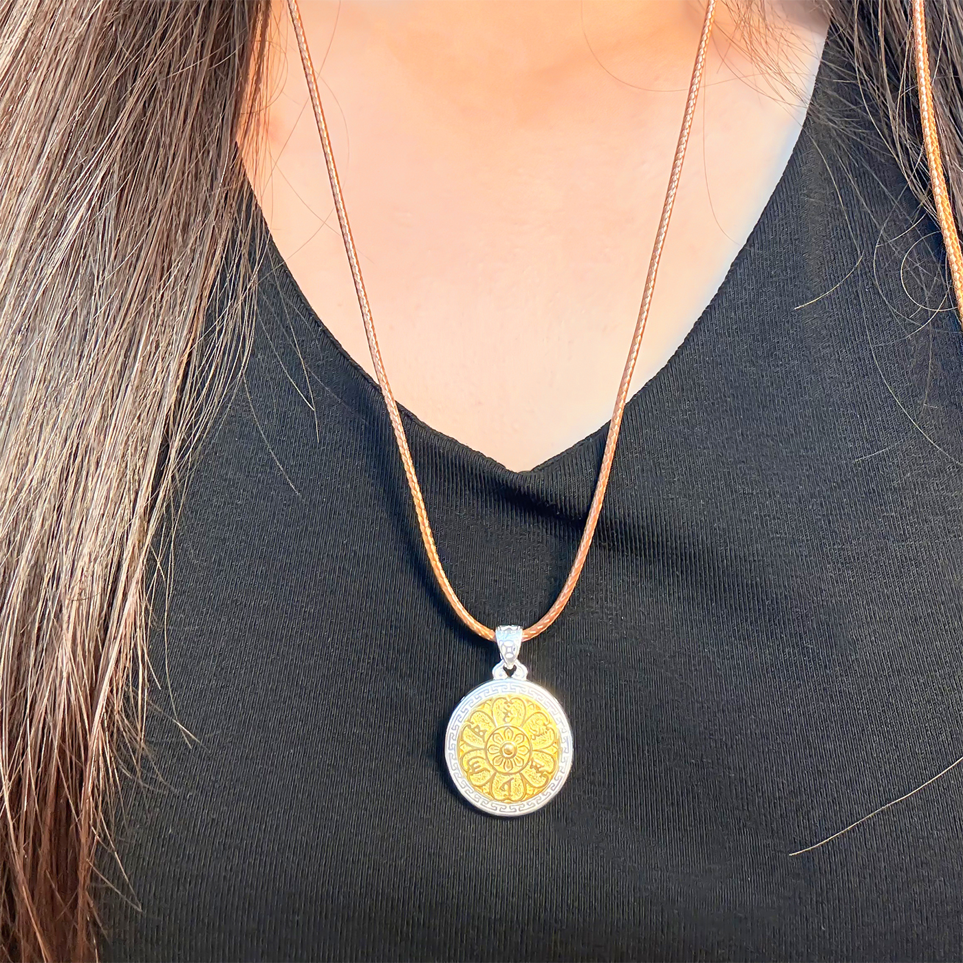 吊坠足银 足银999电镀金黄财神吊牌项链