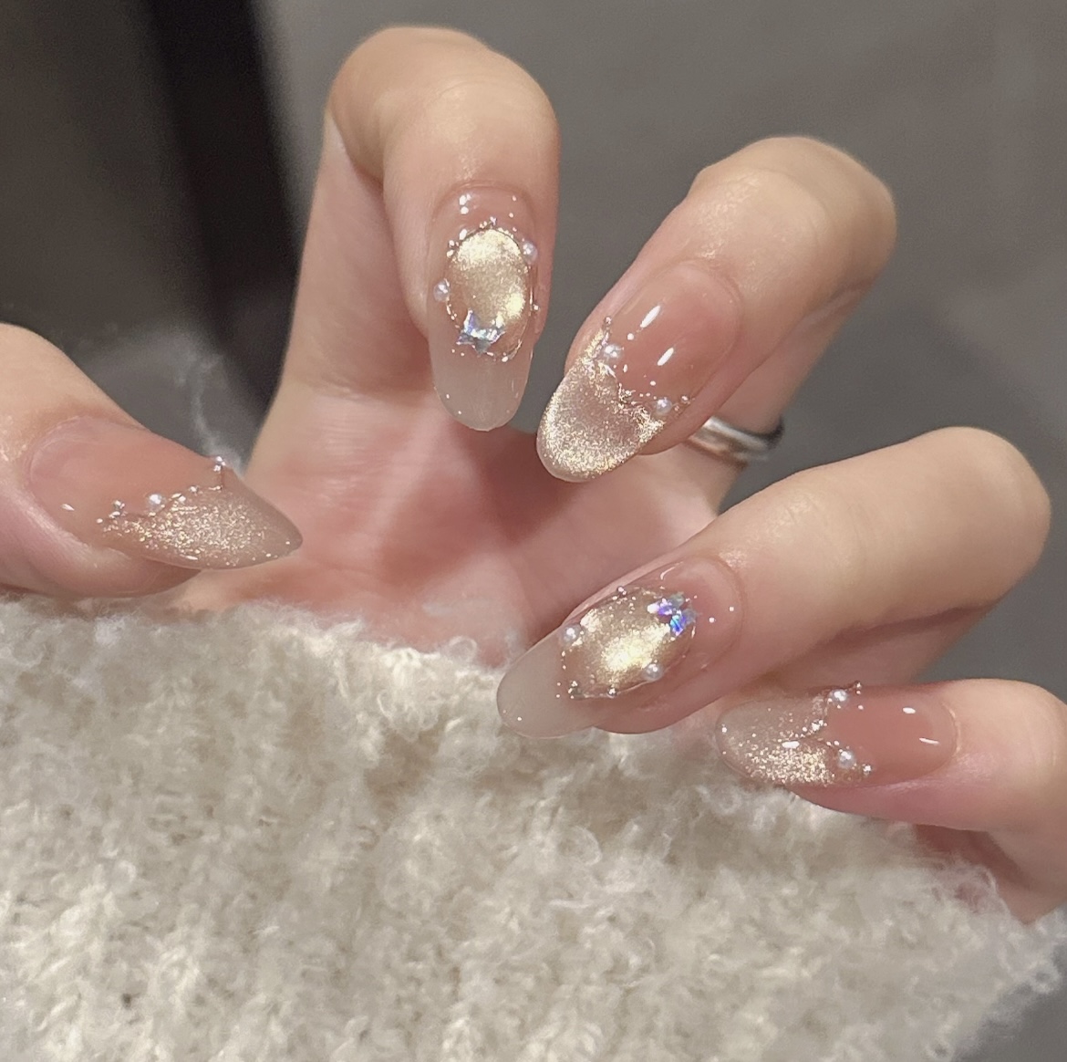 【纸醉金迷】纯手工穿戴甲美甲穿戴式光疗甲冰透渐变流行纯欲