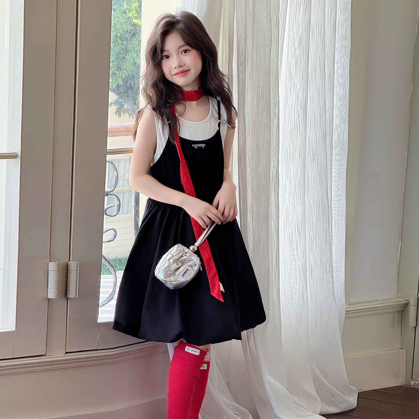 女童花苞裙夏季连衣裙2025新款女孩公主裙儿童夏装洋气时髦裙子