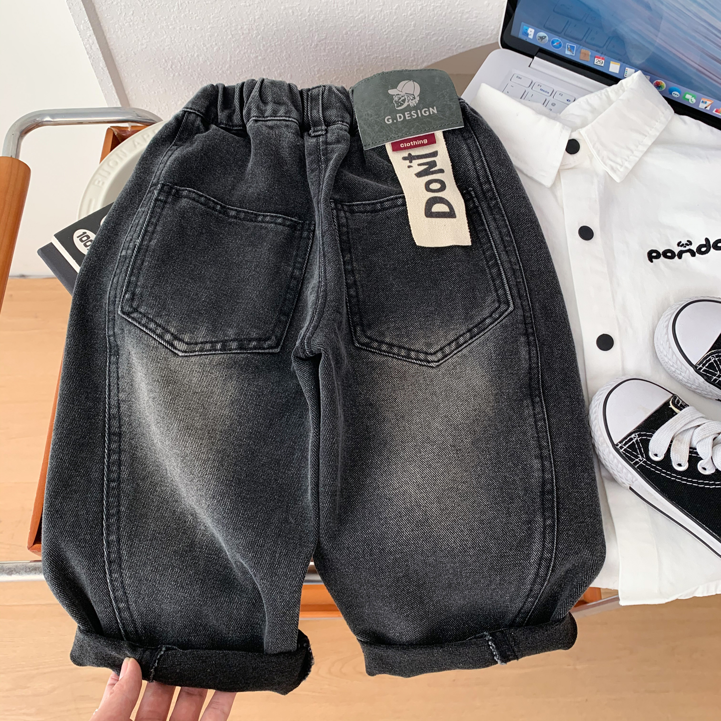 男童秋季牛仔裤2025新款儿童韩版时髦直筒裤潮酷男孩宽松柔软长裤