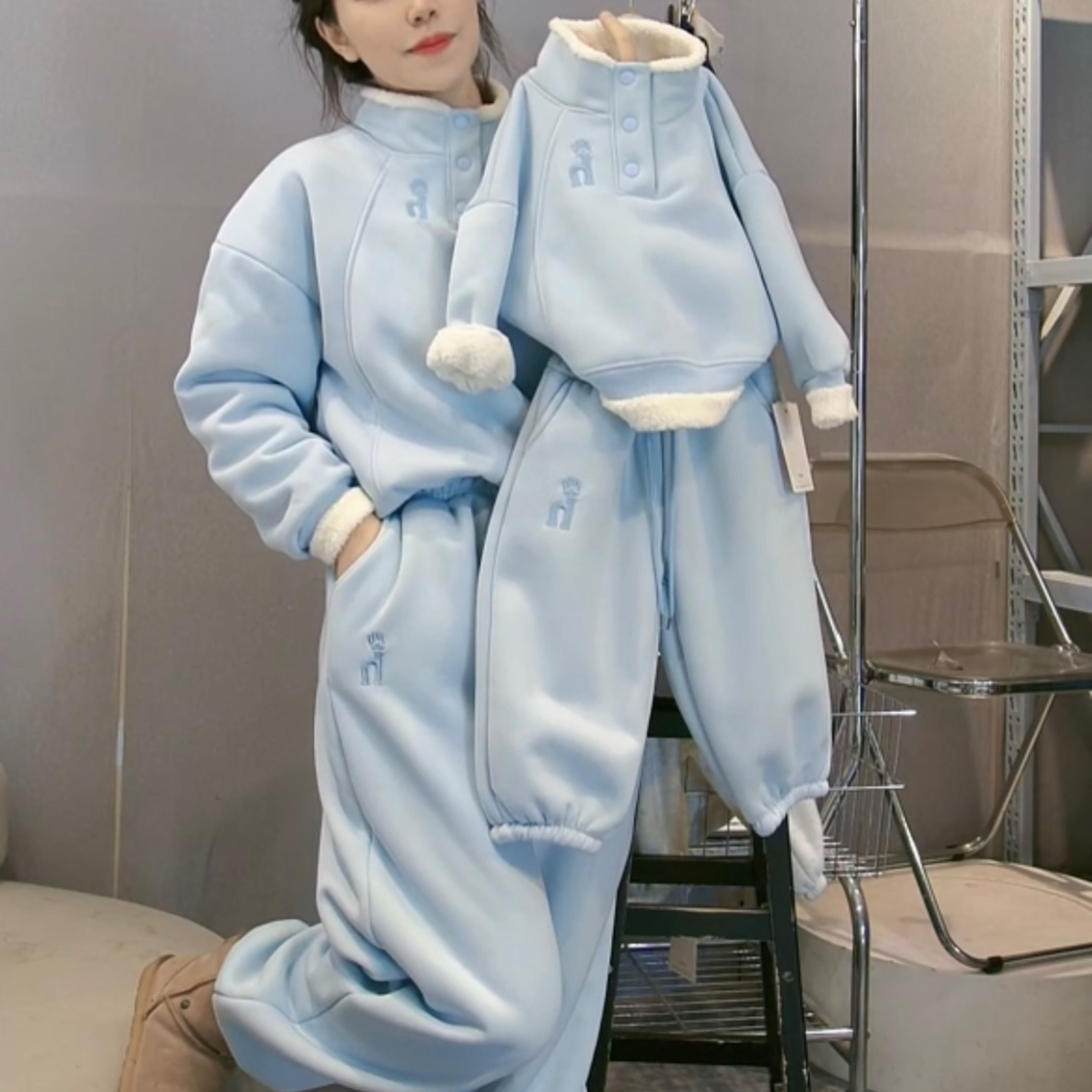 【加厚卫衣】2025新款加绒刺绣字母立体韩版洋气休闲韩版男女童卫衣