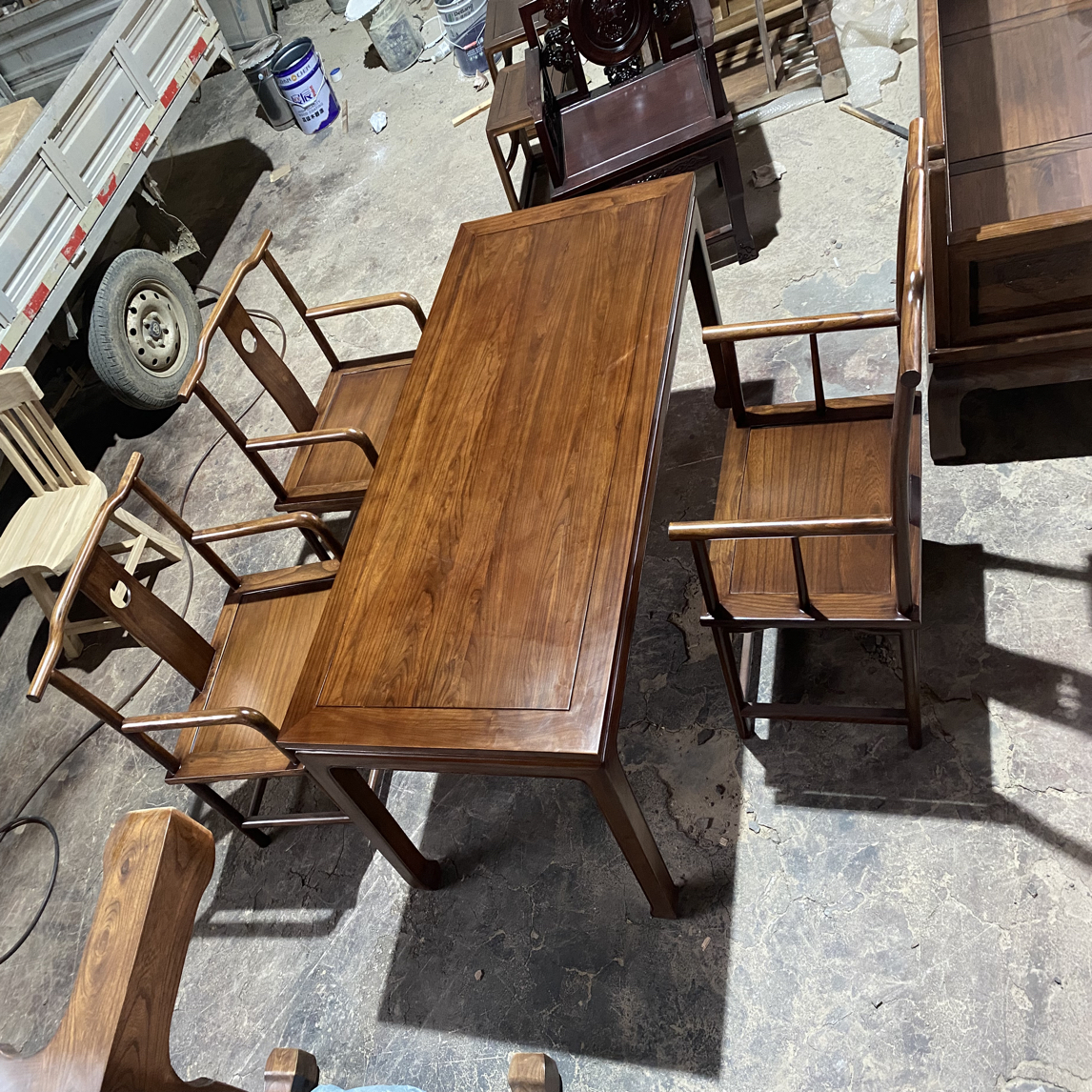 马蹄桌搭主椅客椅新中式茶桌椅茶桌茶台一整套办公泡茶桌宋氏美学