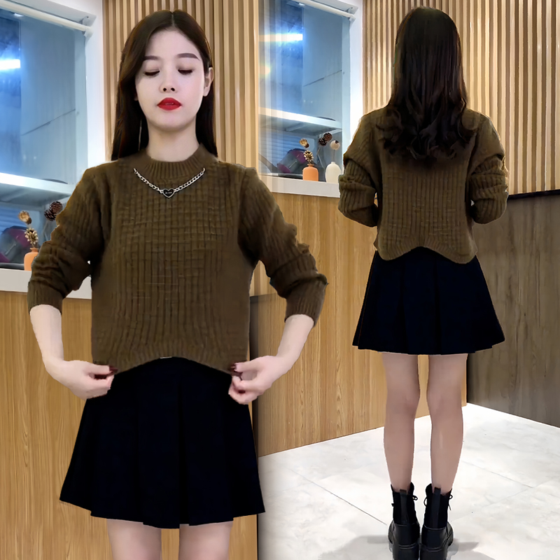 小个子不规则百搭毛衣女2026年新款春秋简约时尚洋气减龄短款上衣