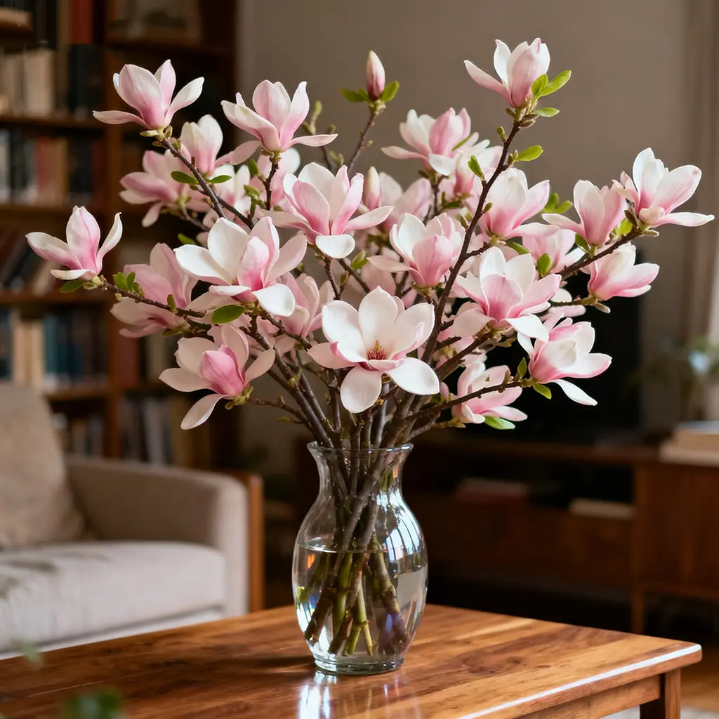 【遇水开花】鲜枝水培玉兰带花苞室内外耐浓香寒花卉绿植懒人好养活