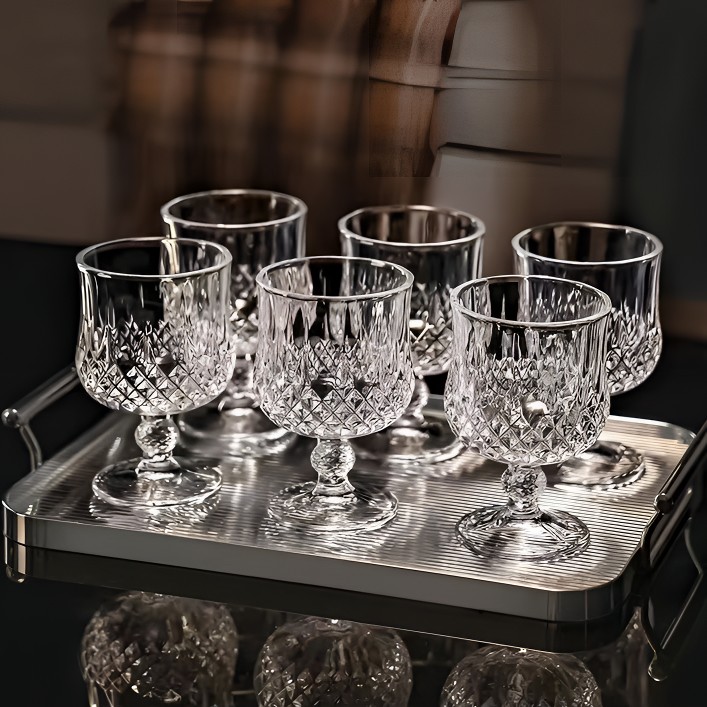 【9,9发六只】欧式玻璃杯红酒杯啤酒杯INS风白酒杯无手柄款玻璃水杯