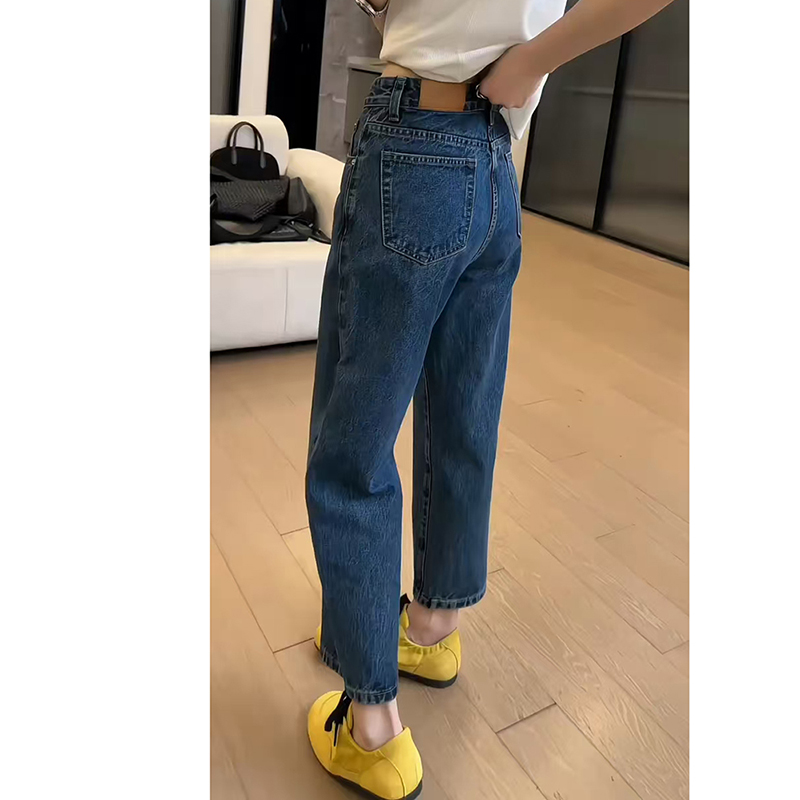 阔腿宽松直筒牛仔裤子女爆款2025夏季薄款大码高腰显瘦九分法棍裤