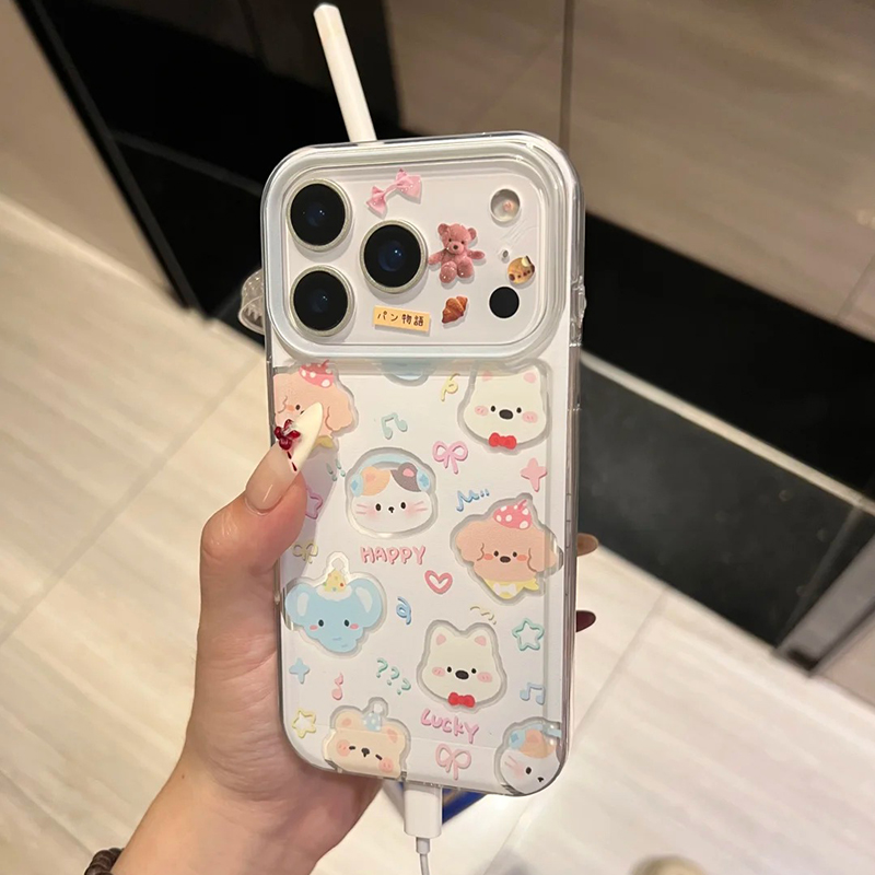 雅天立卖萌可爱动物适用iPhone16/15苹果17手机壳华为vivoppo小米