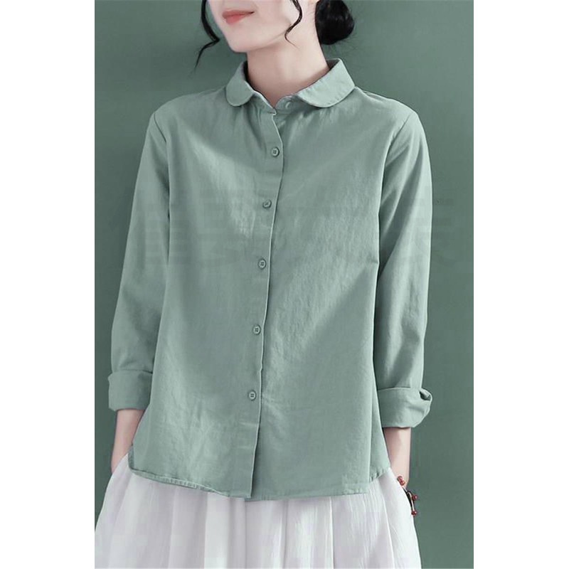 秋季洋气爆款薄款夏季衬衣女士春秋衬衫新款圆领设计感欧款设计感