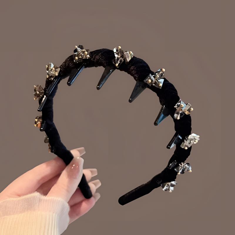 韩国丝绒水钻波浪发箍女2025年新款轻奢头箍成人款洗脸防滑压发卡