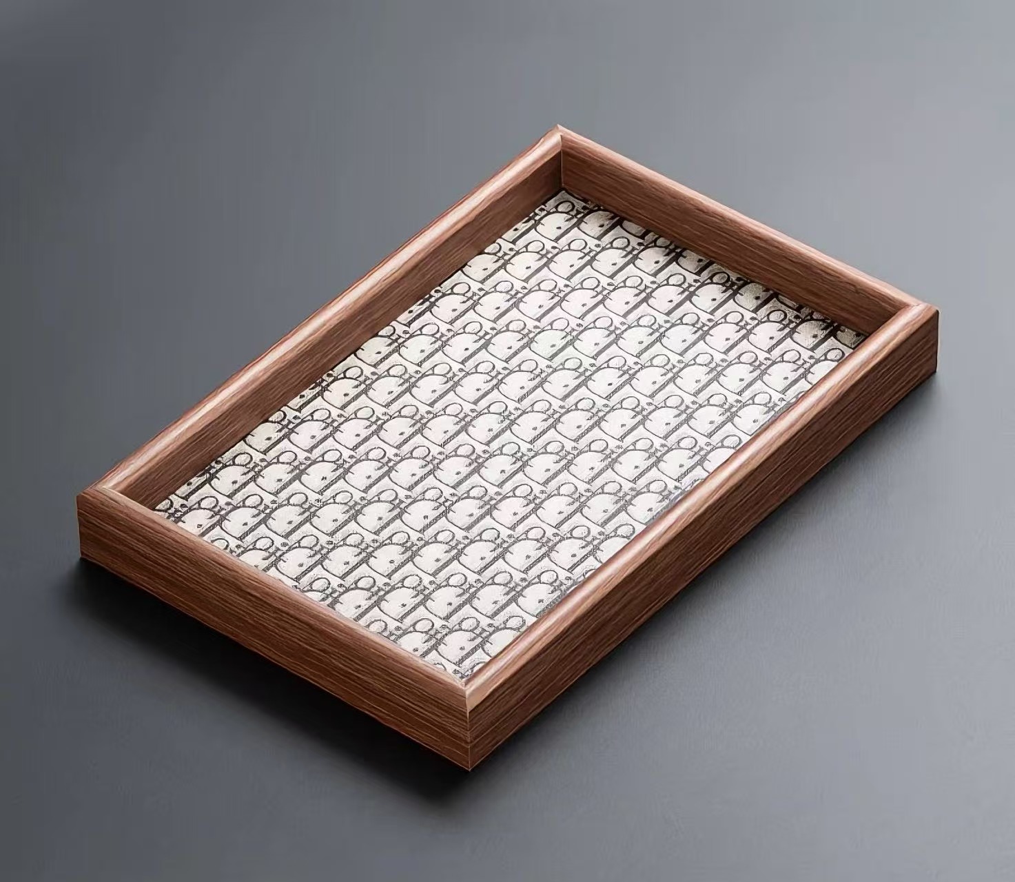 新款皮革英符托盘摆件客厅桌面创意收纳首饰小物件家用收纳盘