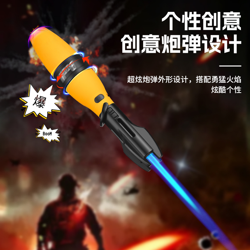 2025款大火力防风打火机充气旋转解压户外家用喷枪点火器