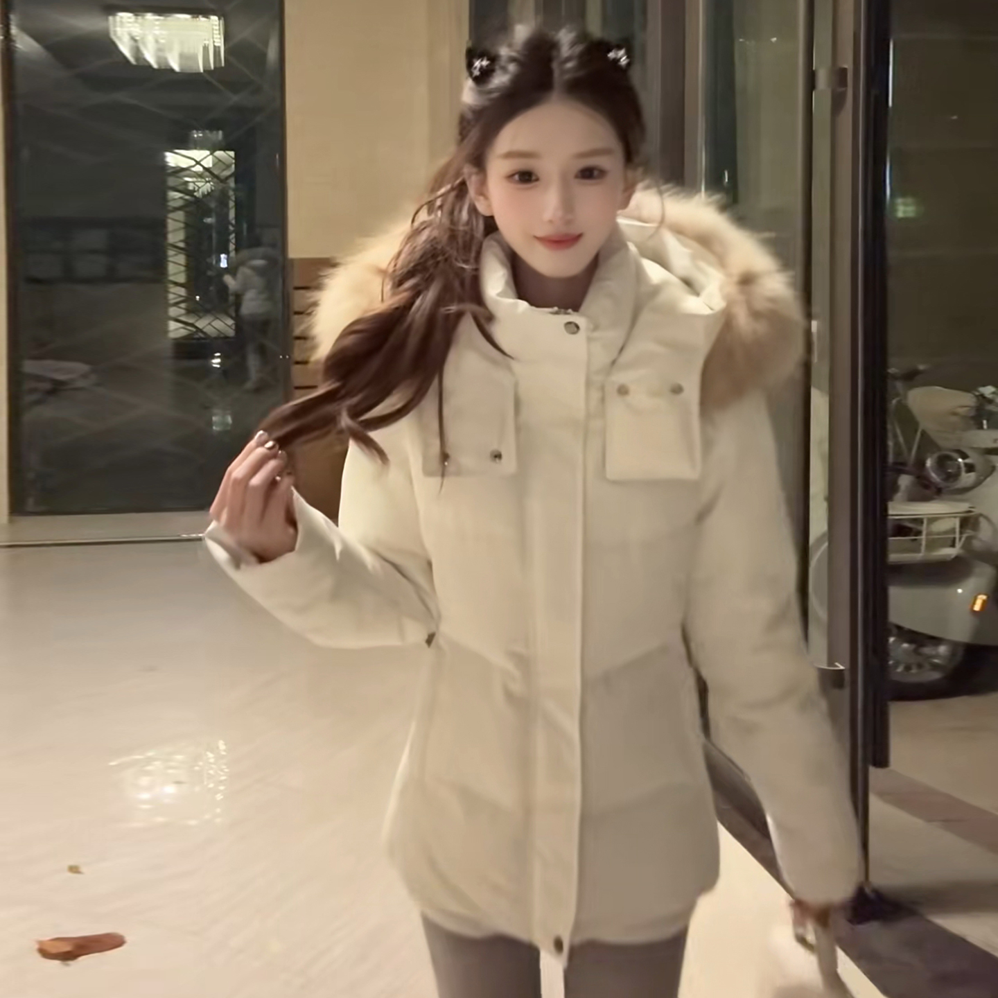 棉服女短款2025年新款大毛领韩系修身显瘦保暖加厚棉衣冬季外套