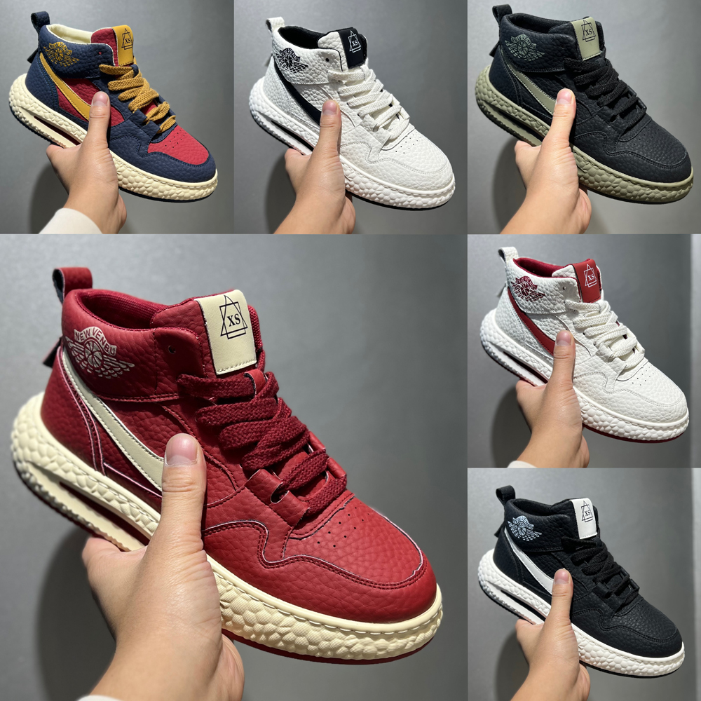 纳帕纹单棉同款高帮鞋时尚运动百搭软底软面加绒保暖冬季休闲鞋男