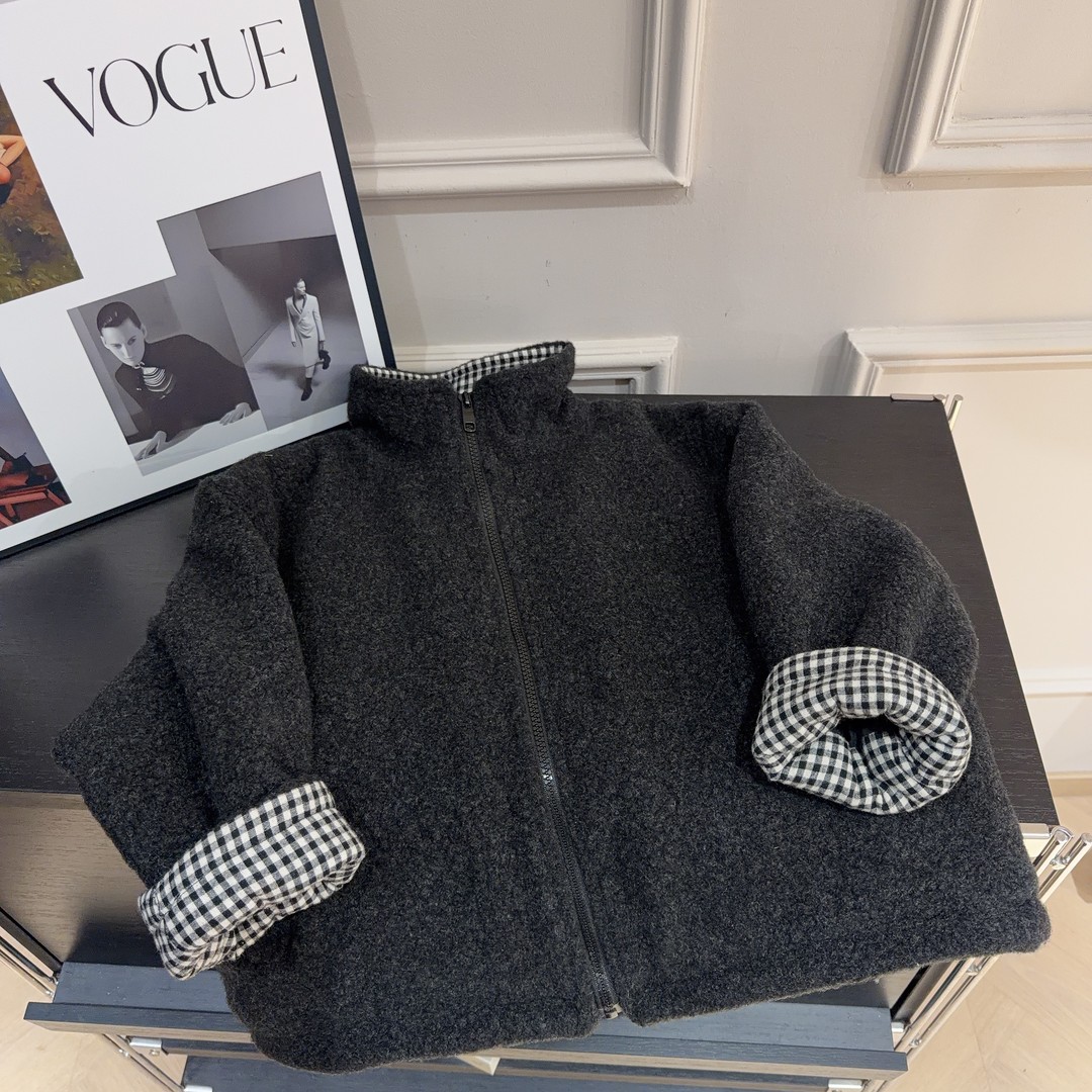 男童棉衣外套毛毛衣秋冬款2025新款洋气儿童装毛呢上衣男宝冬季