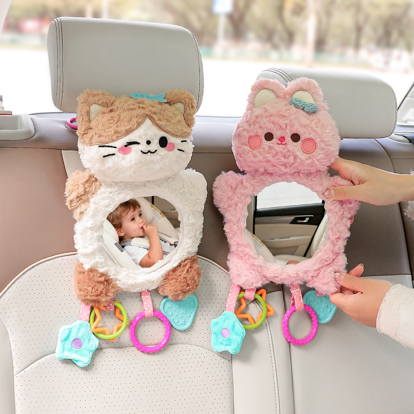 婴儿安全座椅观察镜车内后视镜看宝宝认知车载镜子后排装饰反向镜