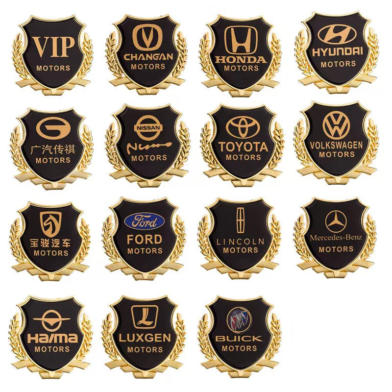 专用汽车改装装饰3D立体车贴金属侧标个性车身贴车窗麦穗车标泰鹿