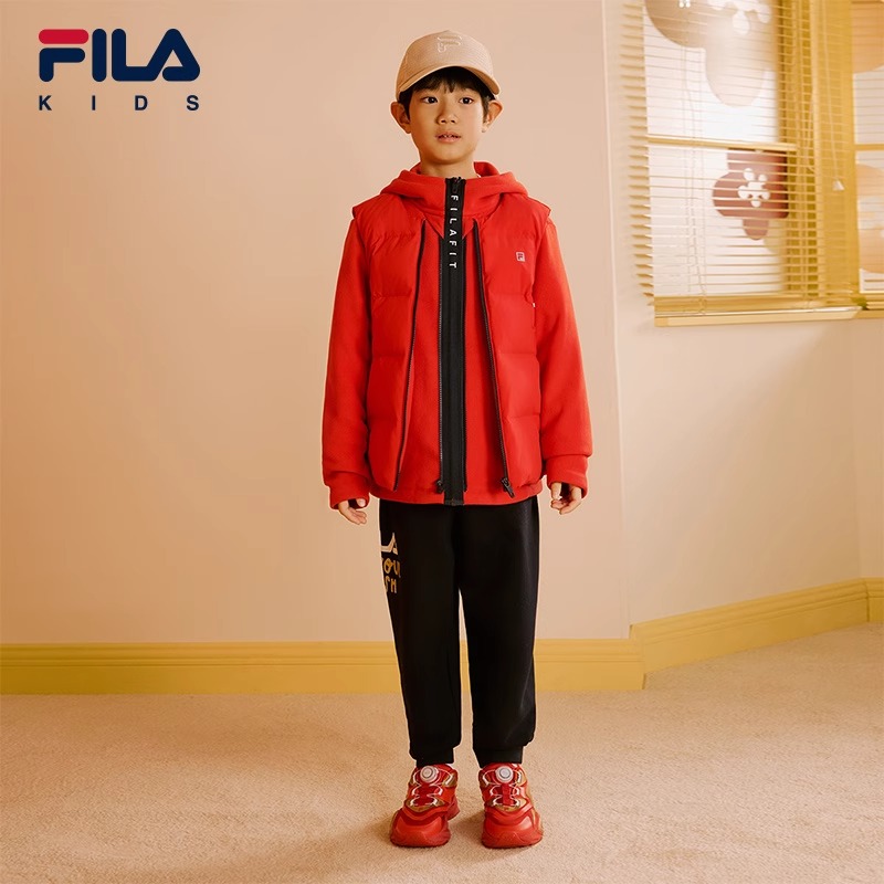 【花赞新年】斐乐冬季中大童梭织外套两件套K52B513702