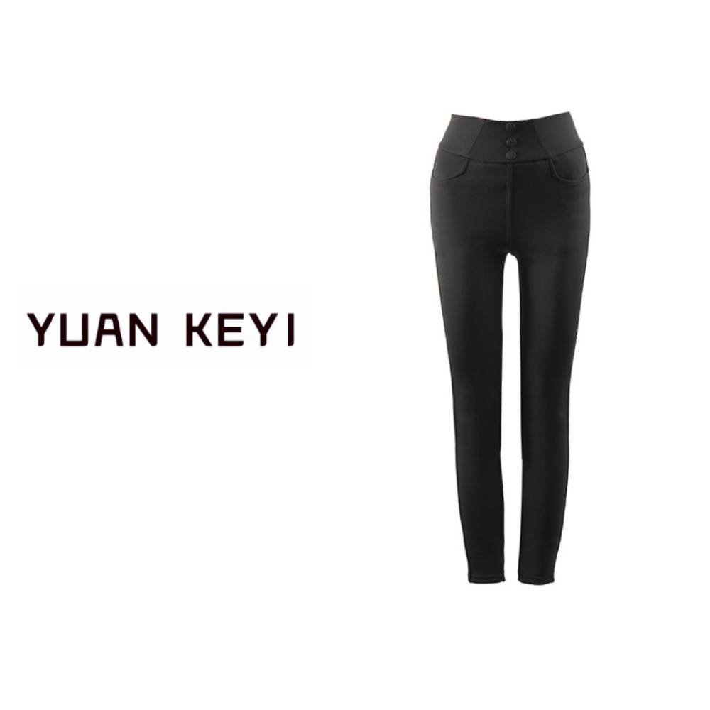 YUANKEYI   貂绒桑蚕丝发热小黑裤轻装滑