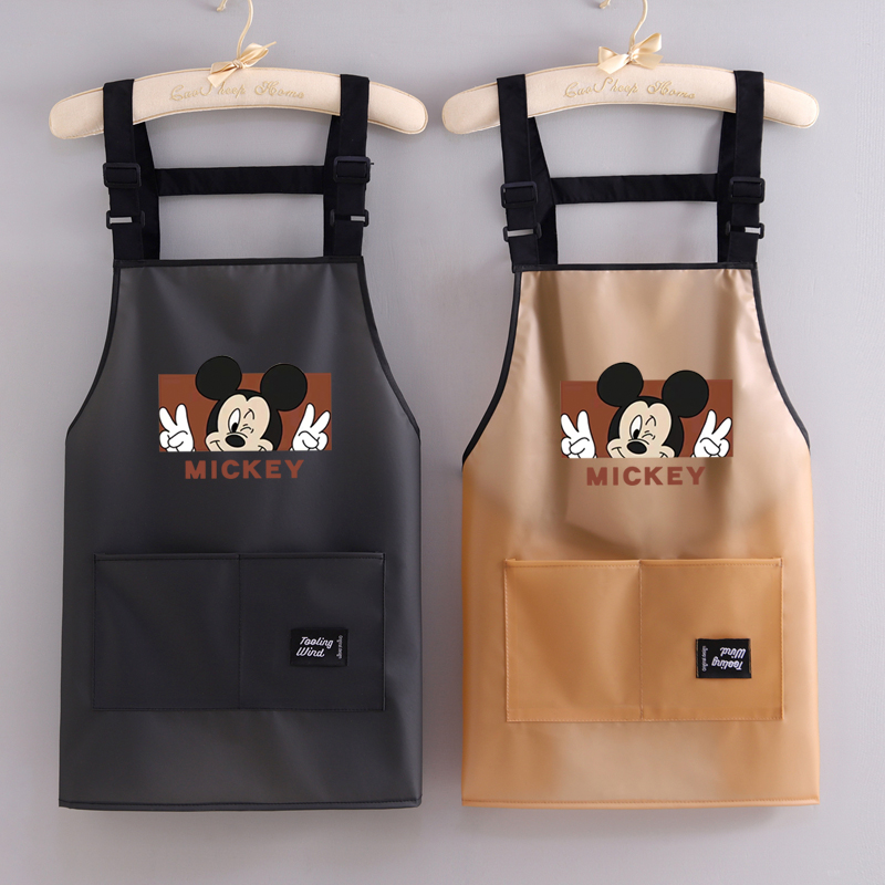 TPU防水围裙厨房防油家用耐脏围腰免洗高颜值短款工作服定制印字