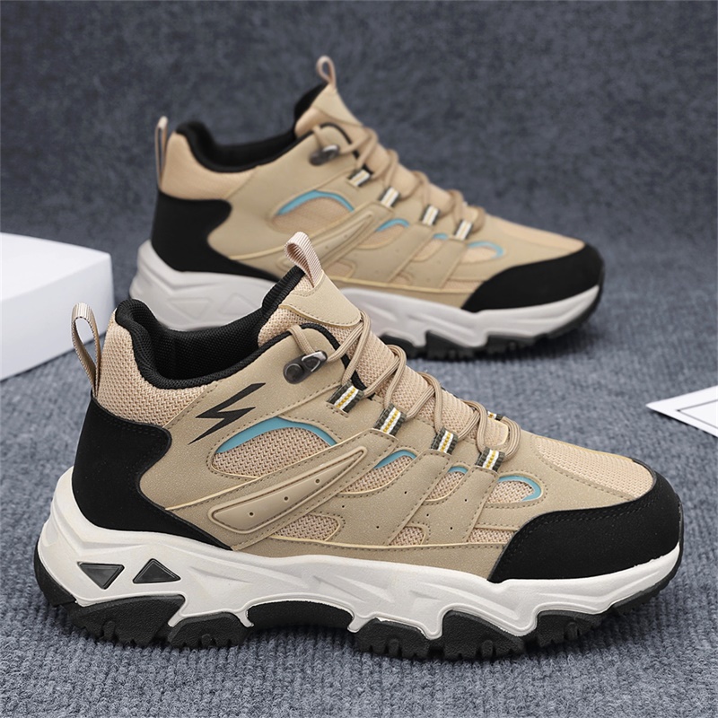 【高品质】男鞋2025冬季新款厚底增高软底工装靴防滑耐磨户外登山鞋
