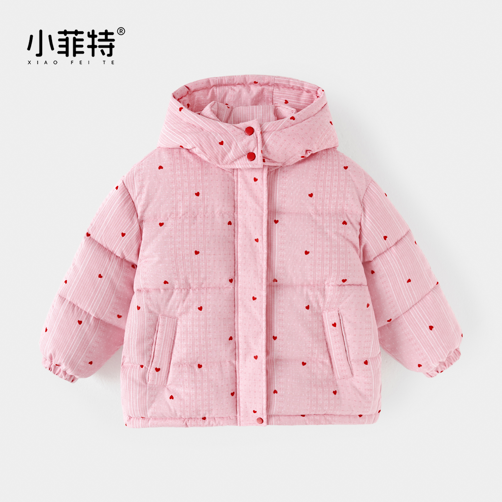 小菲特女童冬加厚连帽外套中大童保暖上衣儿童休闲棉服MSYD58138