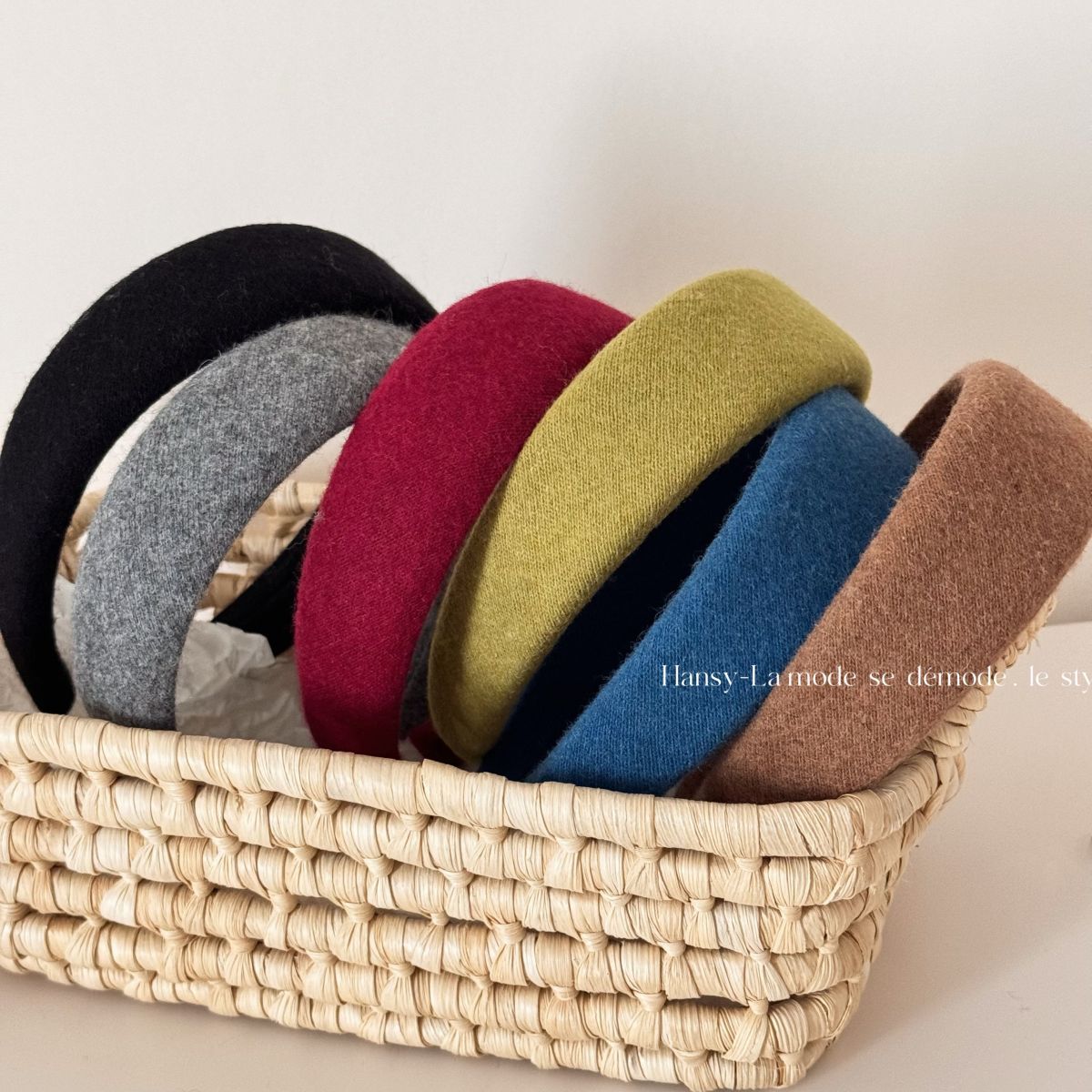 韩国秋冬显白彩色毛呢发箍高颅顶宽版高级感洗脸海绵头箍外戴发捆