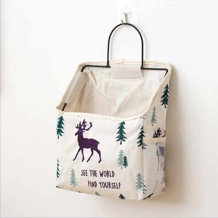 布艺收纳挂袋壁挂墙挂式宿舍墙上储物袋门后浴室挂衣袋神器置物袋