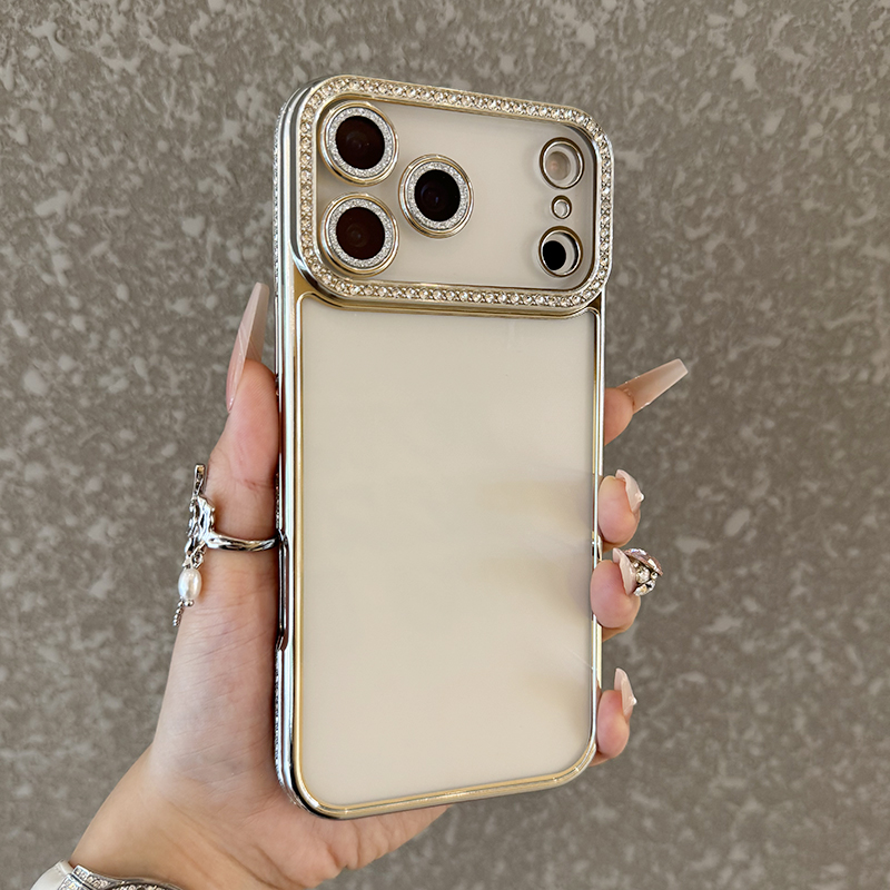 奢华边框钻适用于苹果17promax手机壳新款iPhone16pro带镜头膜ins