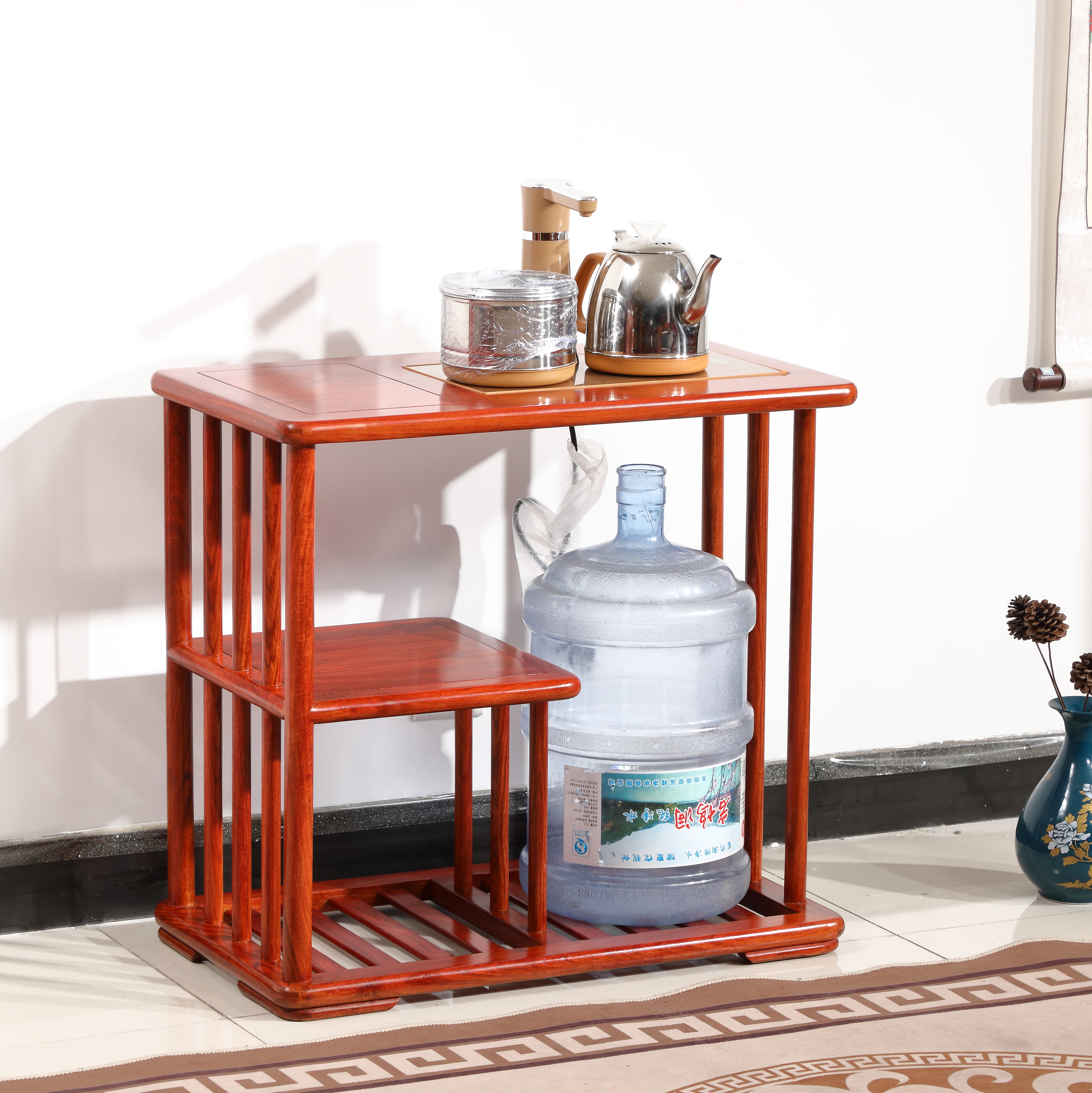 刺猬紫檀茶几可移动中式茶车简约茶台茶桌68*38*63高客厅家用烧水