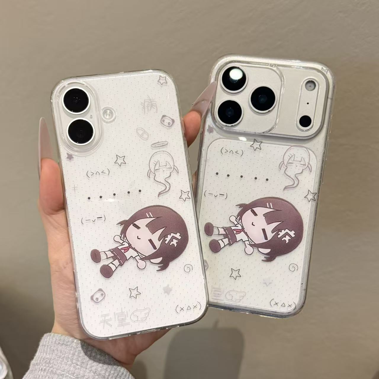 可爱卡通少女适用苹果17pro小米oppovivo手机壳华为iPhone16安卓