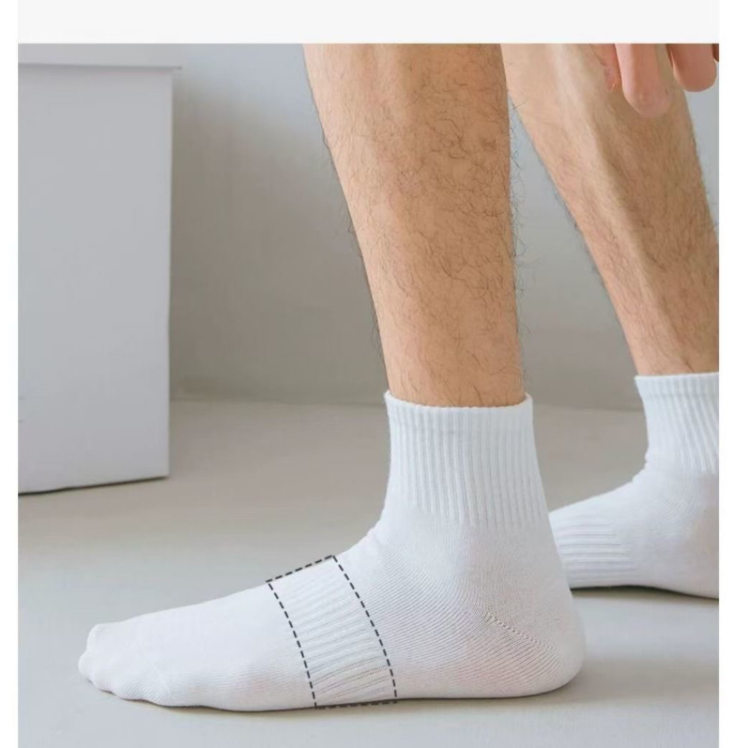 新疆纯棉袜子男女秋冬款吸汗防臭纯色抗菌透气运动中筒时尚袜子棉