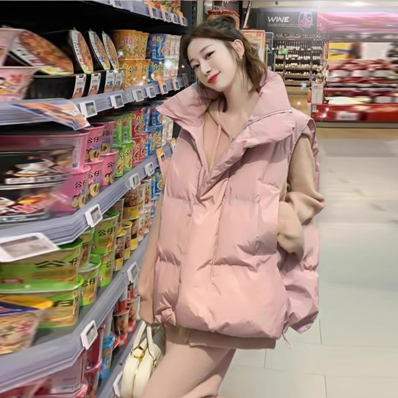 高级感加厚立领棉短马甲外套女2025秋冬新款时尚保暖百搭坎肩