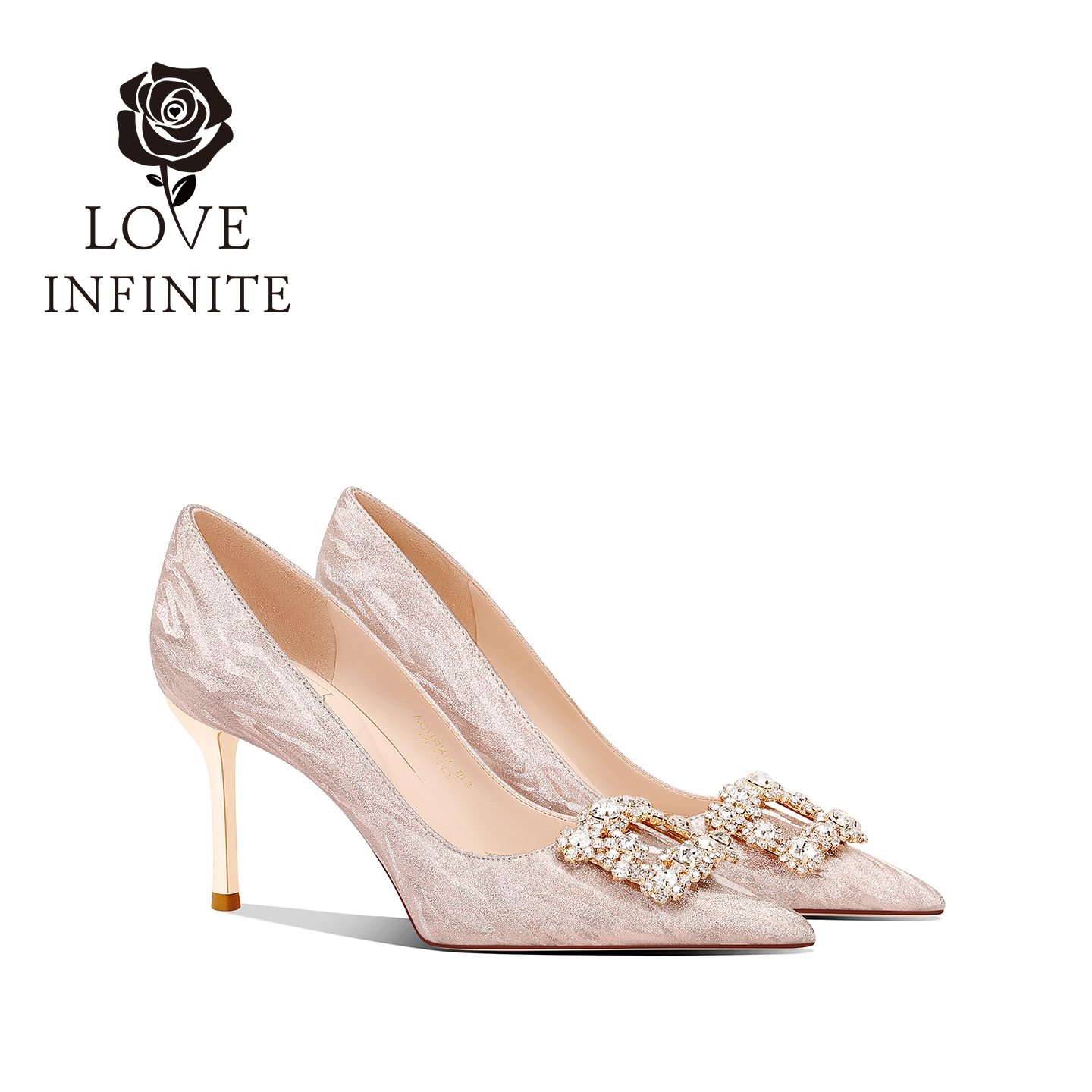 无限爱意刻字高跟鞋2025爆款婚鞋尖头细跟高跟鞋新娘鞋百搭高级感