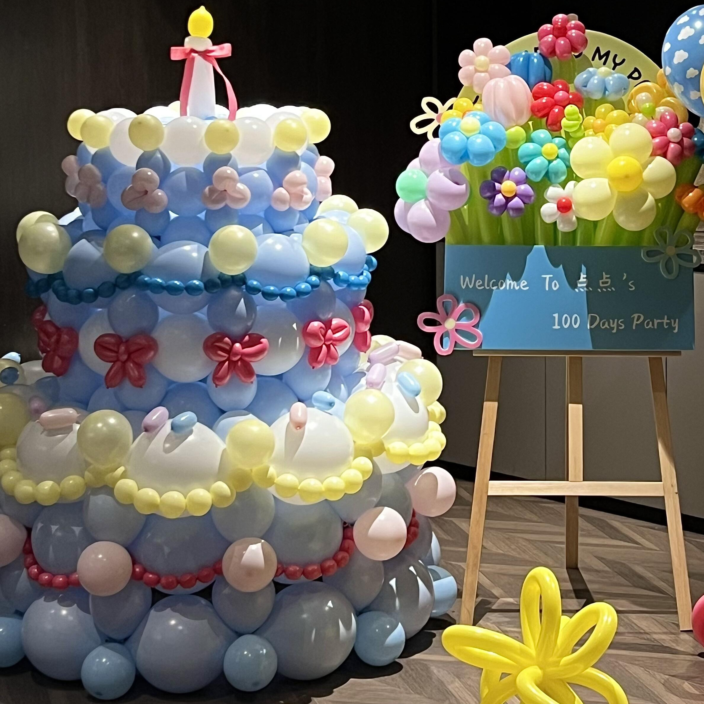 小红书气球蛋糕装饰品ins宝宝儿童生日派对女孩拍照场景布置道具