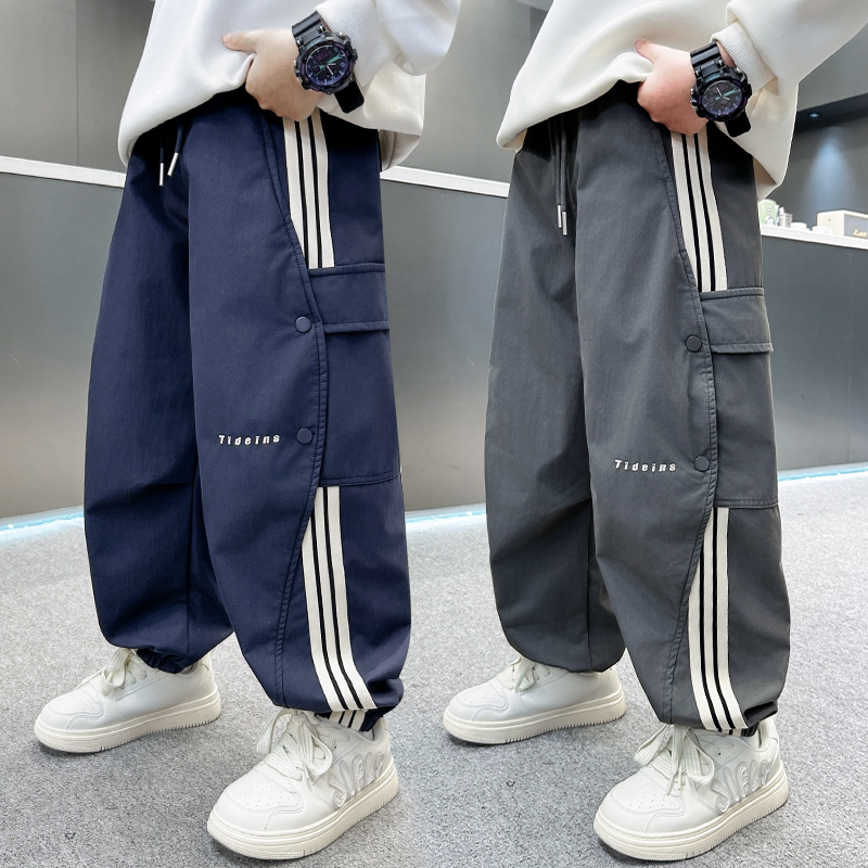 男童裤子工装宽松2025中大童休闲韩版长裤儿童秋季束脚裤洋气潮流