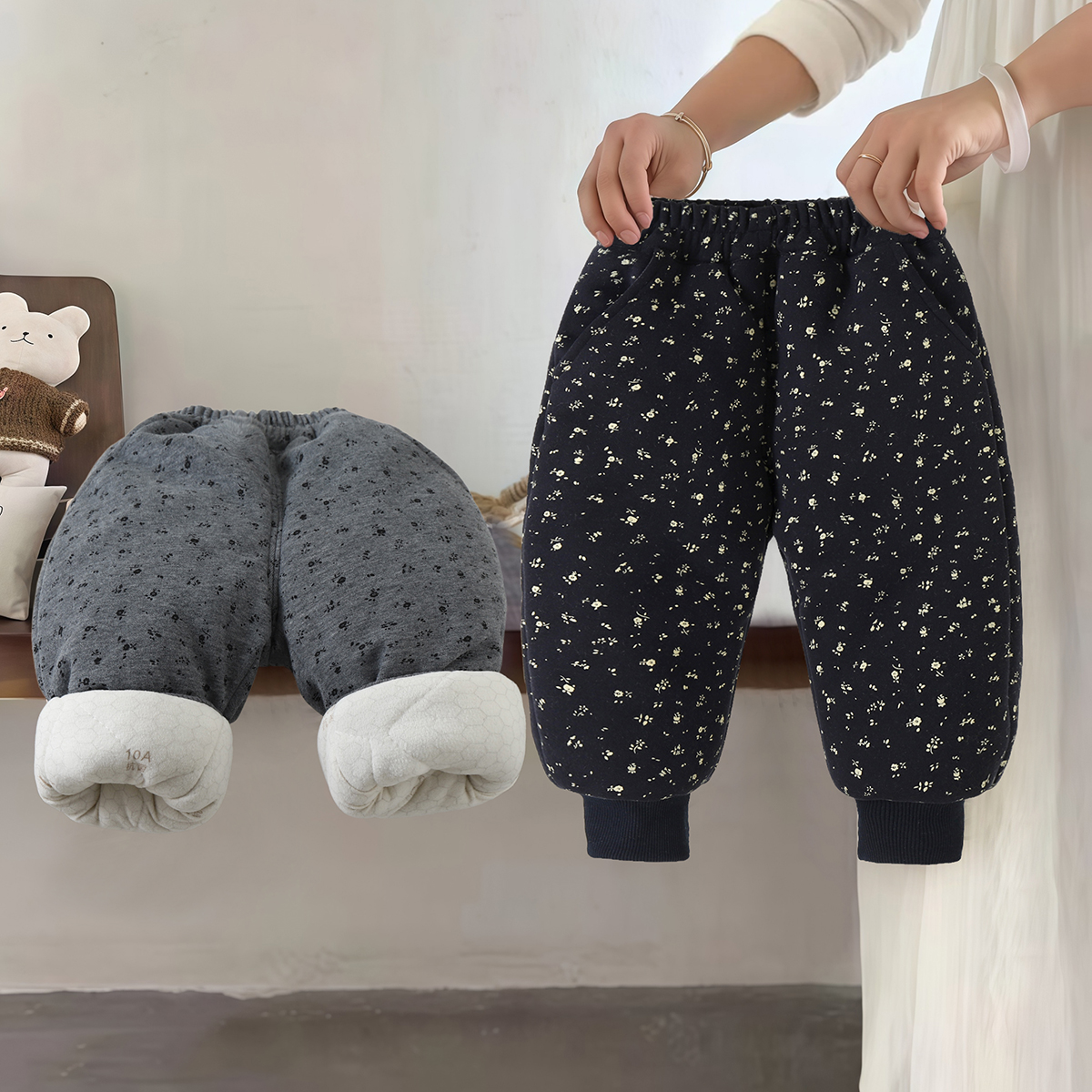 【温变三层加厚棉裤】女童加厚棉裤冬季新款女童一条过冬裤子保暖裤