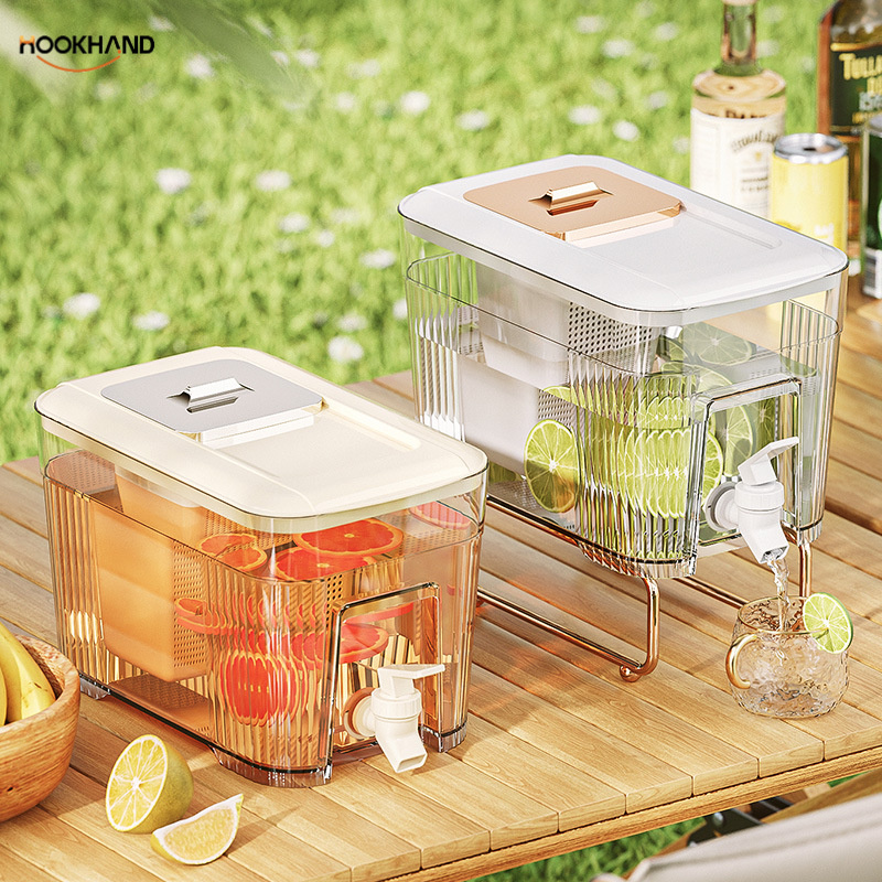 日式冷水壶带龙头大容量冰箱柠檬水果茶饮料桶耐高温轻奢凉水壶