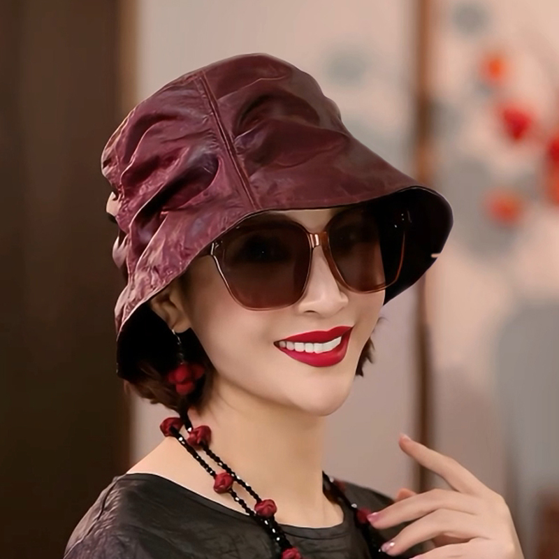 【香云纱渔夫帽】布塔桑蚕丝香云纱简约盆帽帽子百搭渔夫帽0793